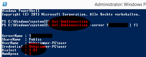 Get-SmbConnection